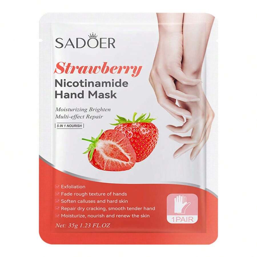 Sadoer - 5 in 1 Strawberry Nicotinamide Hand Mask 35g